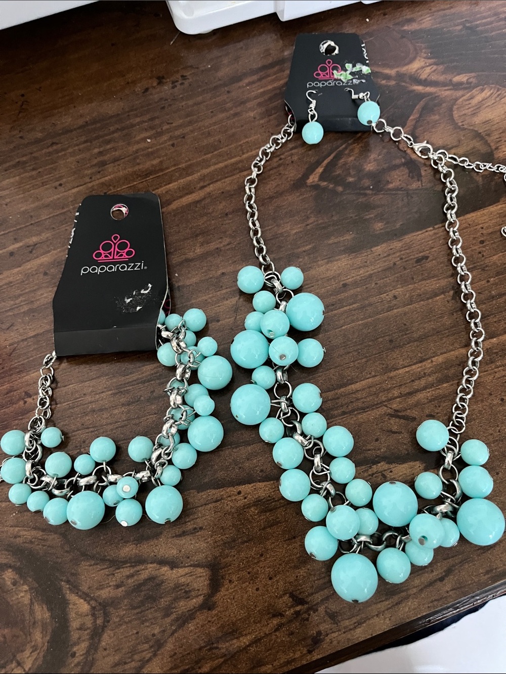 paparazzi Turquoise Beaded Necklace and Bracelet Set
